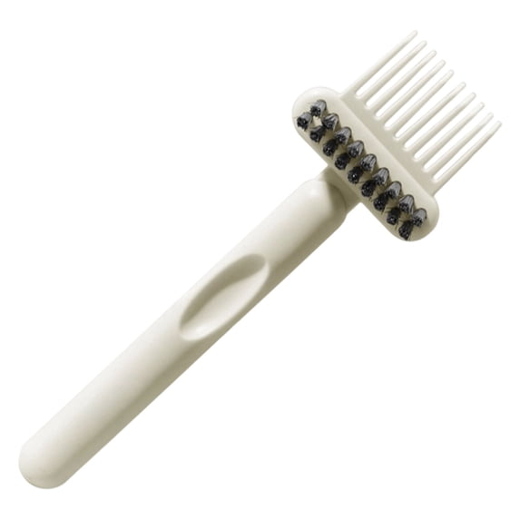 TINGXIN Cream White Hollowed-Out Airbag Hair Brush Cleaner (Hairbrush Cleaner, Brush Cleaner), 2-In-1 Cleaning Tool Ergonomic Grip Deep-Brush Clean Comb Cleaner for Bathroom Sink Beauty Tools