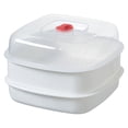 thumbnail image 1 of TINGXIN Double-Layer Microwave Vegetable Steamer (Microwave Steamer, Vegetable Steamer), Quick Steaming Stackable Layers Bpa-Free Durable Steamer Basket for Steaming Vegetables Fast Meals, 1 of 9