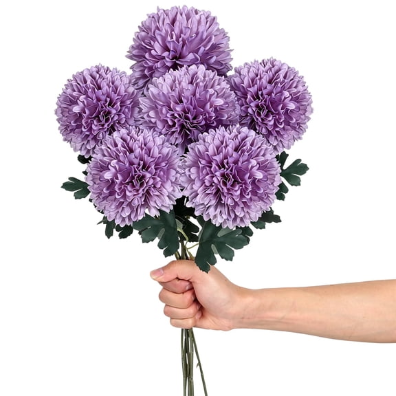 TINGXIN Large Artificial Dandelion Hydrangea Flowers for Wedding Table Centerpieces - Milky White, 2 Bottles
