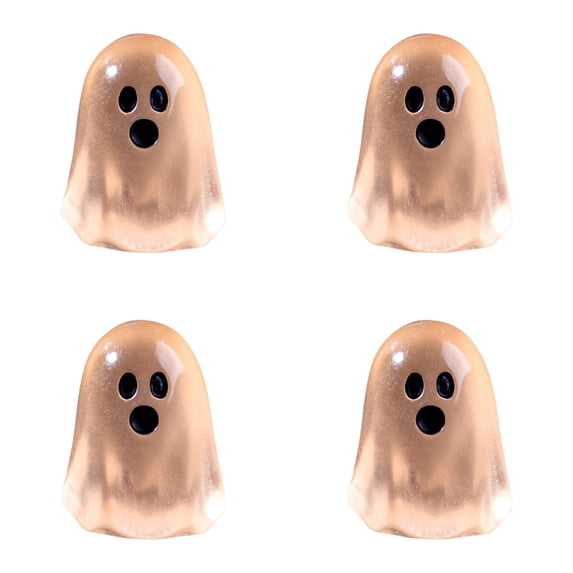 TINGXIN Mini Halloween Figurines, Glow-In-The-Dark Ghost Figurines Small Gift, Adorable Non-Scary, for Party Favors & Treasure Hunt, (Style D, 4Pcs)