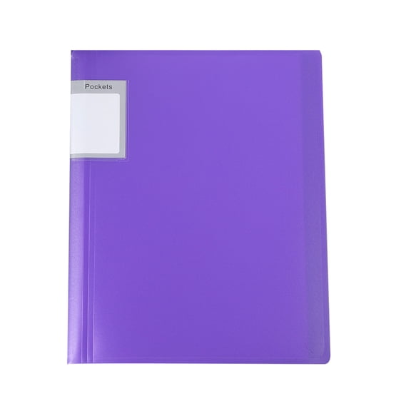 TINGXIN Purple Display Book 30 Pockets, A4 Sheet Protector Binder with Plastic Sleeves, 12.58" X 19.68" Soft Cover File Folder for Student Test Papers, Presentation Portfolio Organizer, 1 Pack
