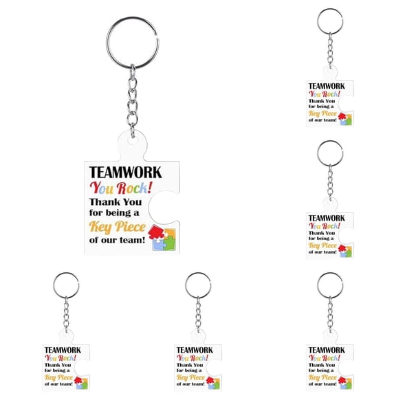 TINGXIN Puzzle Shaped Acrylic Keychain Set of 5 - 5-Pack Appreciation Keychains with Motivational Puzzle Theme, Premium Material, Secure Hardware, Compact Size, for Team Recognition Programs