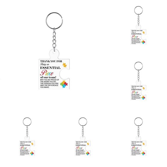 TINGXIN Puzzle Shaped Acrylic Keychain Set of 5 - 5-Pack Appreciation Keychains with Positive Motivational Messages, Premium Thick Acrylic, Secure Hardware, for Team Appreciation Employee Recognition