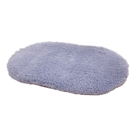TINGXIN Soft Oval Rug, Thick Fluffy Floor Carpet, Non-Slip Living Room Mat, Washable and Durable, for Bedroom, Closet, Daily Use and Home Organization (Blue)