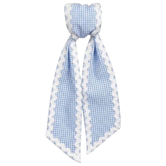 TINGXIN Wreath Sash Blue Ribbon for Front Door Wreath Sash - Cotton Garland Ribbon, Holiday Wreath Accessory
