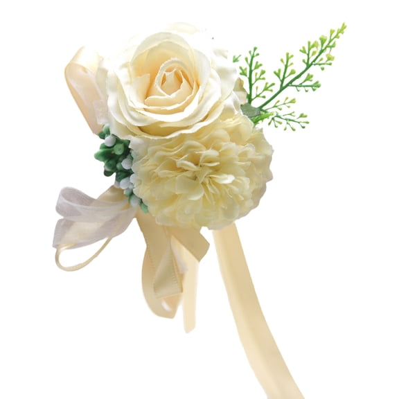 TINGXIN Yellow Artificial Wrist Corsage Wedding Flowers for Wedding Festive - Wrist Flower, Multi Color Available