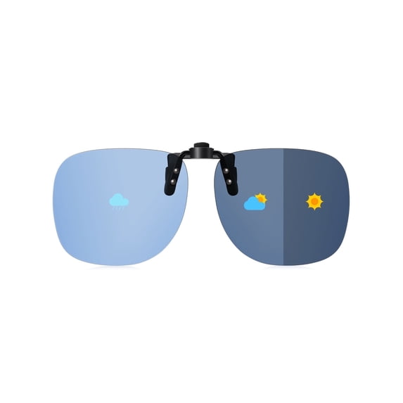 TINHAO Clip On Sunglasses Polarized Photochromic Over Prescription Glasses, UV400 Protection Flip Up Lens for Men Women, Day Night Driving Anti Glare, 4 Colors Available, Lightweight