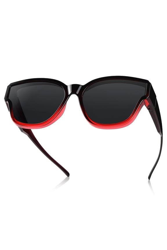 Fit Over Glasses Sunglasses For Women Trendy Cat Eye Polarized Go Over Glass Sunglasses UV400 Protection