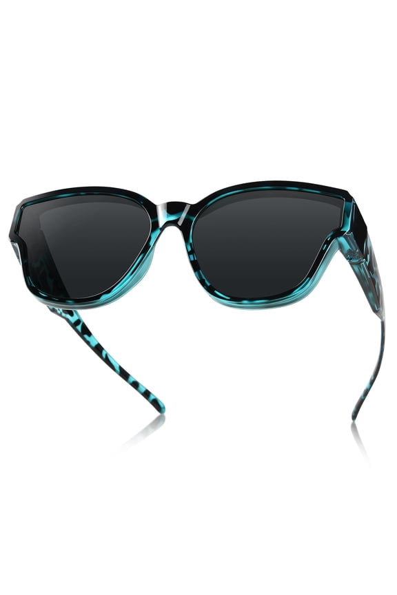 Fit Over Glasses Sunglasses For Women Trendy Cat Eye Polarized Go Over Glass Sunglasses UV400 Protection