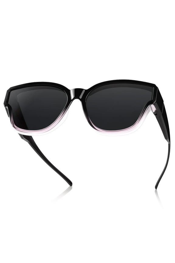 Fit Over Glasses Sunglasses For Women Trendy Cat Eye Polarized Go Over Glass Sunglasses UV400 Protection