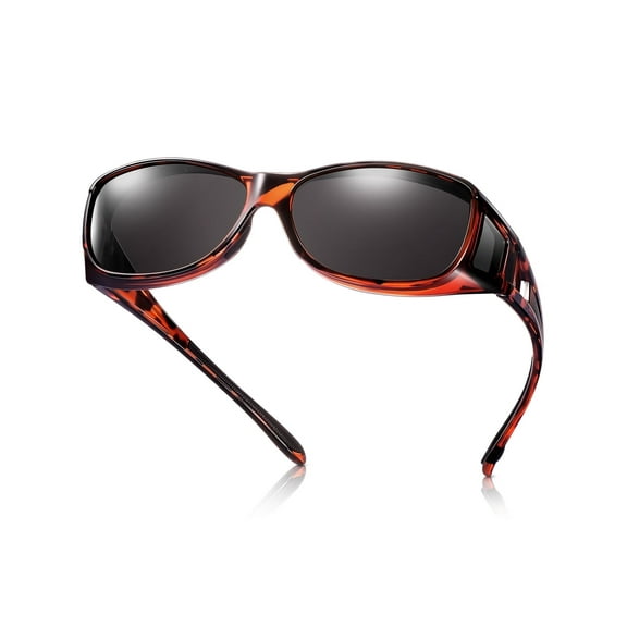TINHAO Fit Over Glasses Sunglasses Wrap Around Polarized Sunglasses for Men Women with UV400 Protection for Driving