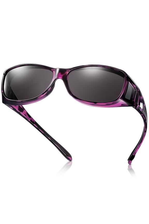 Fit Over Glasses Sunglasses Wrap Around Polarized Sunglasses for Men Women with UV400 Protection for Driving