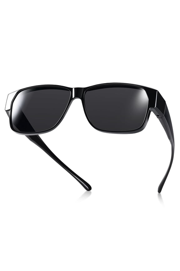 Oversized Square Fit Over Glasses Sunglasses for Men, Polarized UV400 Wear Over Prescription Glasses for Driving Fishing Hiking Cycling Outdoor