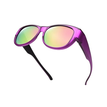 TINHAO Fit Over Glasses Sunglasses for Women Men, Cat Eye Sunglasses Over Glasses Polarized 100% UV400 Protection