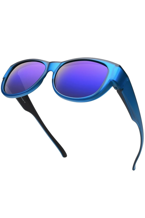 Fit Over Glasses Sunglasses for Women Men, Cat Eye Sunglasses Over Glasses Polarized 100% UV400 Protection