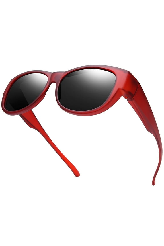 Fit Over Glasses Sunglasses for Women Men, Cat Eye Sunglasses Over Glasses Polarized 100% UV400 Protection