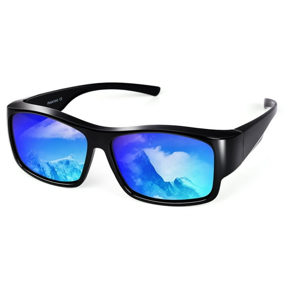 TINHAO Fit Over Polarized Sunglasses Over Glasses, Wrap Around Sunglasses Over Prescription Glasses