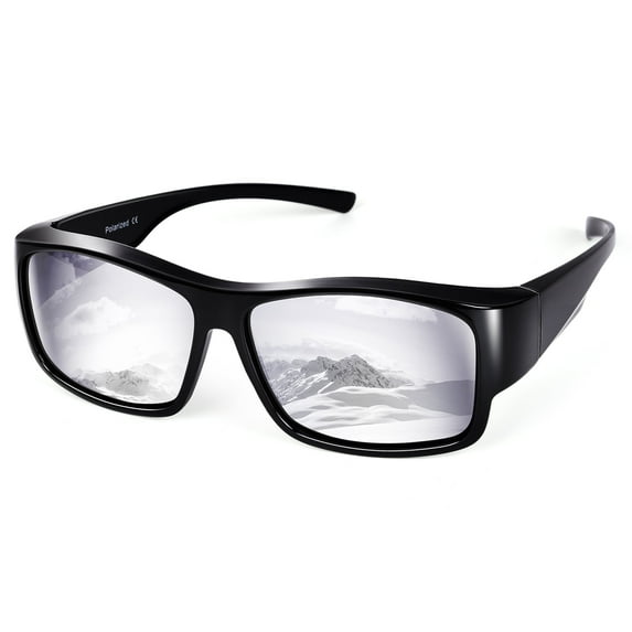 TINHAO Fit Over Polarized Sunglasses Over Glasses, Wrap Around Sunglasses Over Prescription Glasses