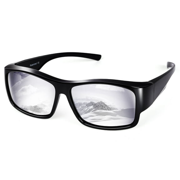 TINHAO Fit Over Polarized Sunglasses Over Glasses, Wrap Around Sunglasses Over Prescription Glasses