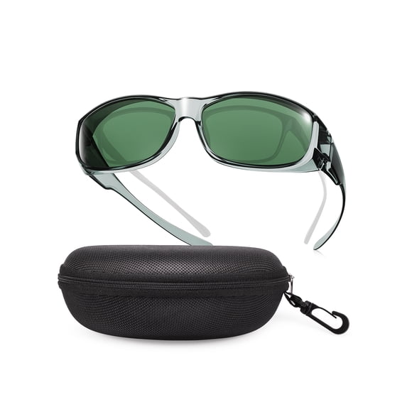 TINHAO Fit Over Wrap Around Sunglasses for Men Women with Hard Case, Polarized UV400 Wear Over Prescription Glasses