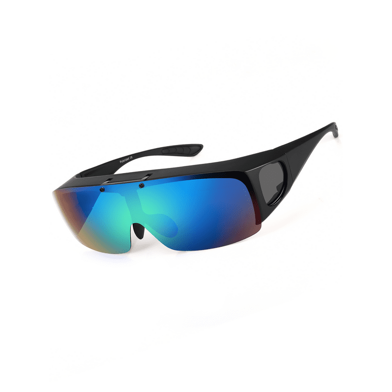 TINHAO Mens Polarized Fit Over Sunglasses Wear Over Glasses with Flip Up UV  Protection Lens for Driving Fishing