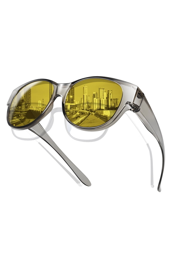 Night Driving Glasses Fit Over Prescription Glasses Anti Glare Night Vision Glasses for Men Women