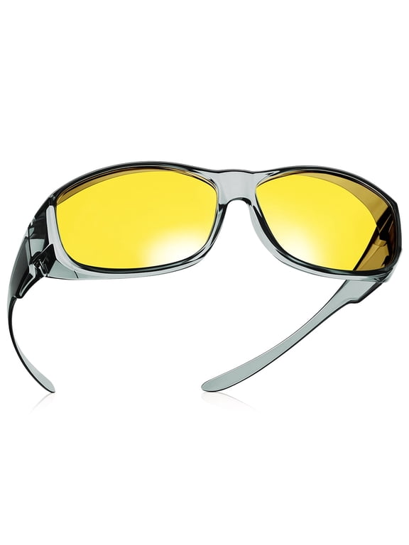 Night Driving Wrap Around Glasses Fit Over Glasses for Men Women Anti Glare HD Night Vision Glasses