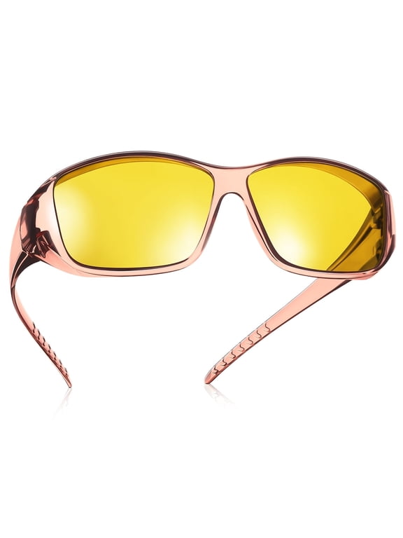 Night Driving Wrap Around Glasses Fit Over Glasses for Men Women Anti Glare HD Night Vision Glasses