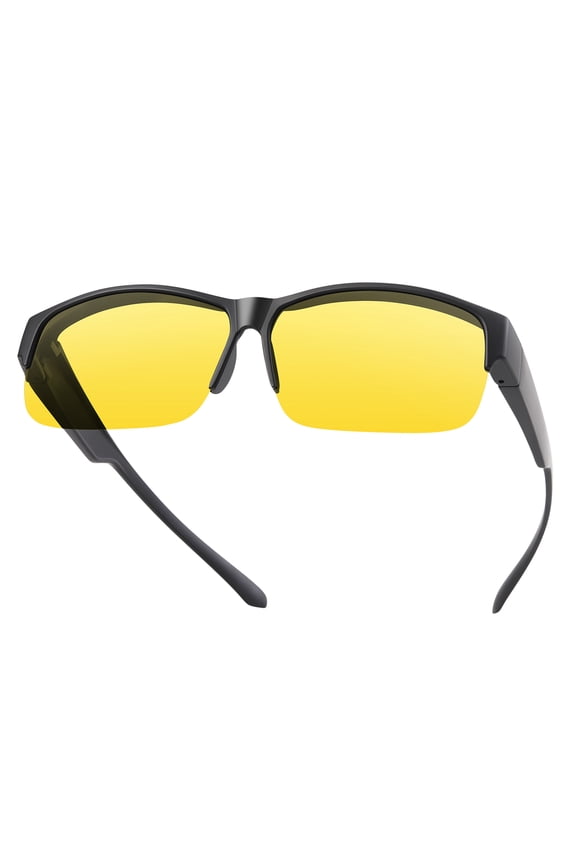 Night Vision Driving Glasses Fit Over Eyeglasses for Men Women Wear Over Glasses UV Protection
