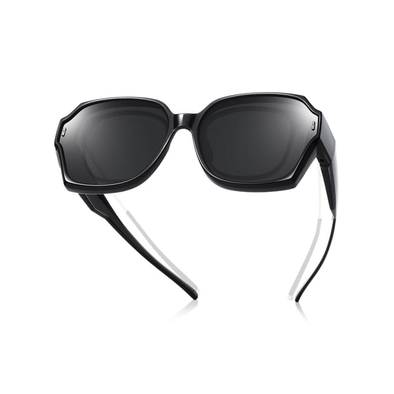 TINHAO Oversized Square Fit Over Glasses Sunglasses for Women, Retro Trendy Polarized UV400 Wear Over Prescription Glasses Stylish Fashion