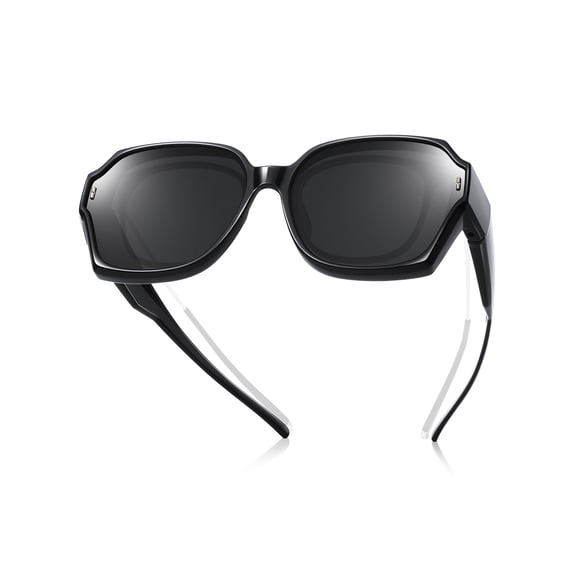 TINHAO Oversized Square Fit Over Glasses Sunglasses for Women, Retro Trendy Polarized UV400 Wear Over Prescription Glasses Stylish Fashion