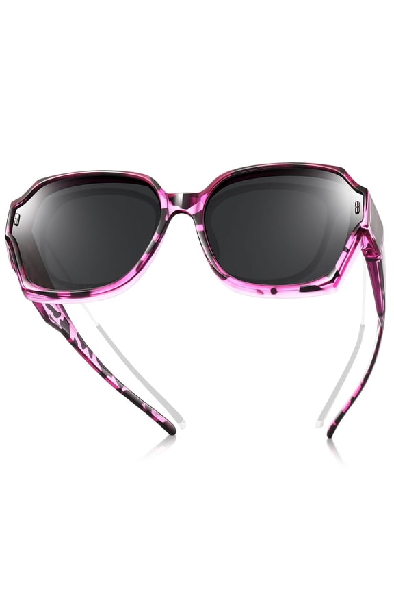 Oversized Sunglasses Fit Over Glasses for Women, Polarized Square Fitover Sun Shades UV400 Protection