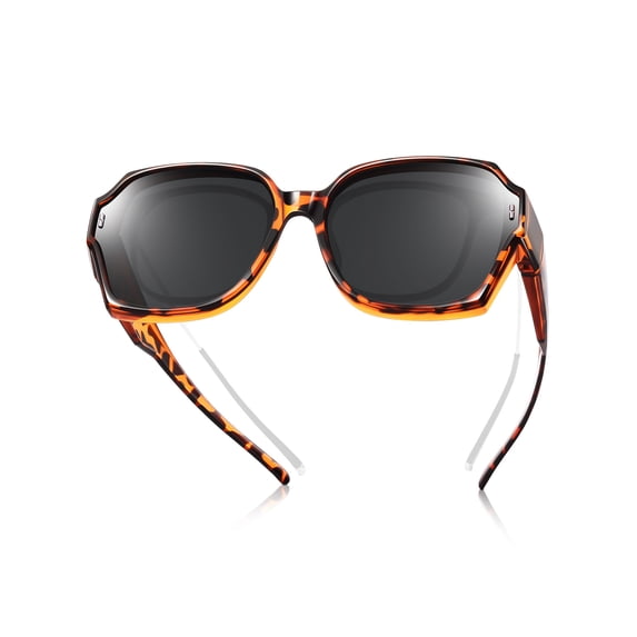 TINHAO Oversized Square Fit Over Glasses Sunglasses for Women, Retro Trendy Polarized UV400 Wear Over Prescription Glasses Stylish Fashion