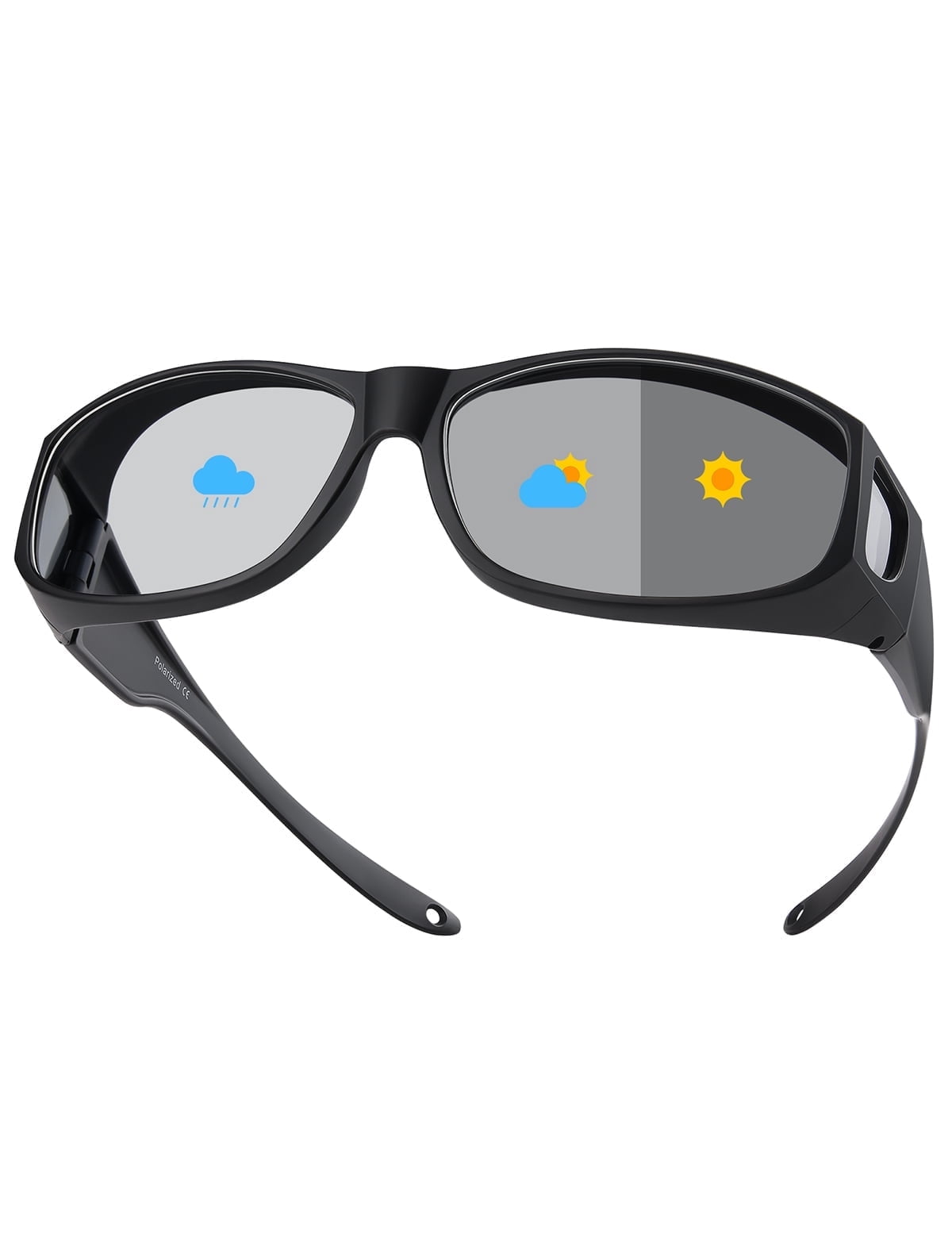 TINHAO Photochromic Polarized Fit Over Sunglasses UV400 Blue  display picture 1