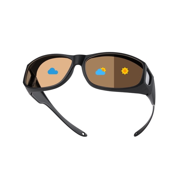 TINHAO Photochromic Polarized Fit Over Sunglasses UV400 Blue Light Blocking Over Prescription Glasses for Men Women Lightweight TR90 Wraparound Driving Fishing Cycling Eyewear - 4 Colors