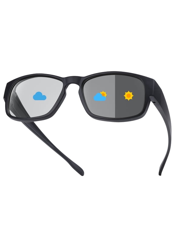 Photochromic Polarized Fit Over Sunglasses UV400 Protection Transition Lenses Over Prescription Glasses for Driving Fishing Golf Cycling Lightweight TR90 Men Women - 3 Colors Available