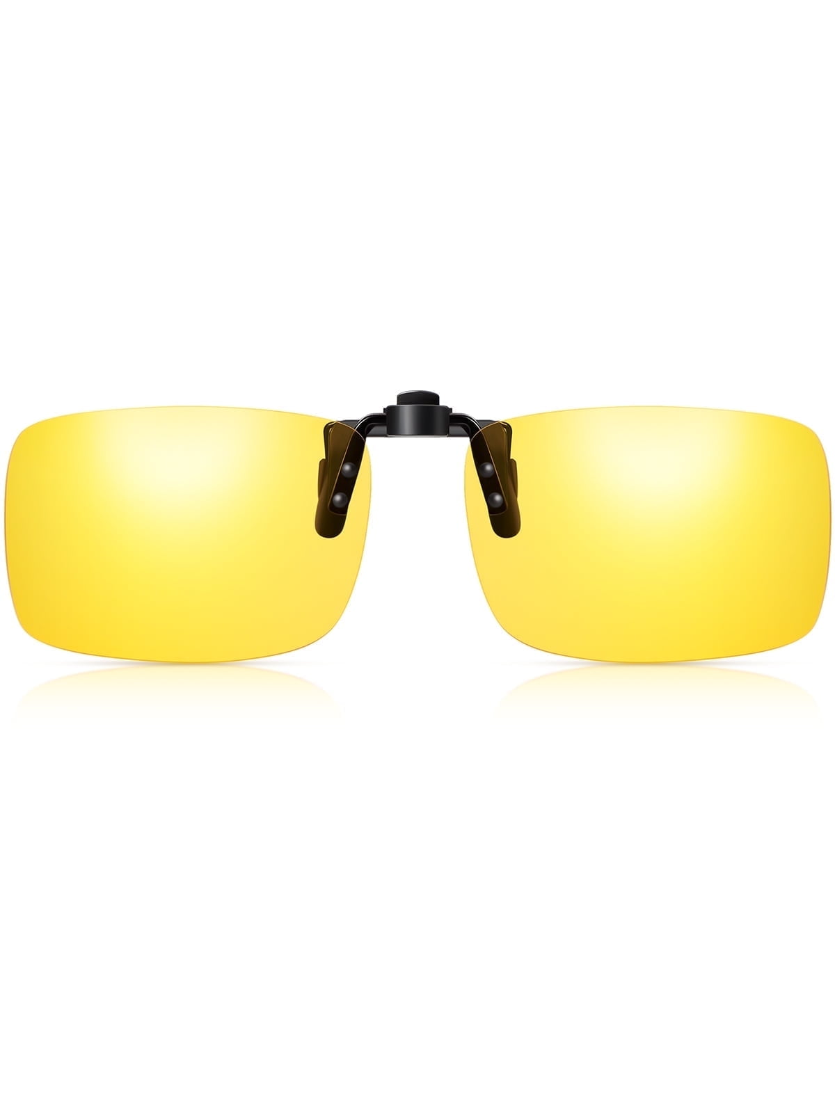 TINHAO Polarized Clip On Night Driving Glasses, Yellow Lens, Anti