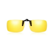 TINHAO Polarized Clip On Night Driving Glasses Yellow Lens Wear Over Prescription Glasses UV400 Protection Anti Glare