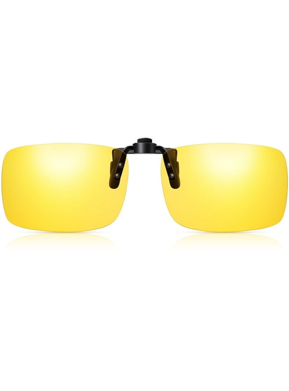 Polarized Clip On Night Driving Glasses Yellow Lens Wear Over Prescription Glasses UV400 Protection Anti Glare
