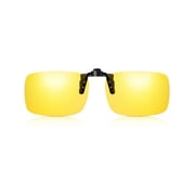 TINHAO Polarized Clip On Night Driving Glasses Yellow Lens Wear Over Prescription Glasses UV400 Protection Anti Glare