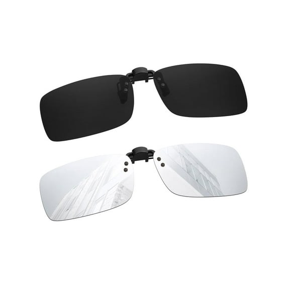 TINHAO Polarized Clip-on Sunglasses Flip Up UV400 Protection Clip Rimless Sunglasses over Prescription Glasses