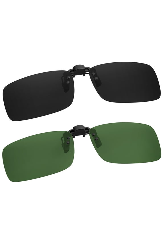 Polarized Clip-on Sunglasses Flip Up UV400 Protection Clip Rimless Sunglasses over Prescription Glasses