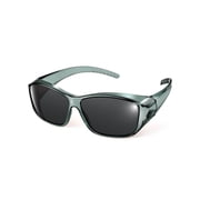 TINHAO Polarized Fit Over Sunglasses Wrap Around Shades Wear Over Glasses UV400 Protection for Driving