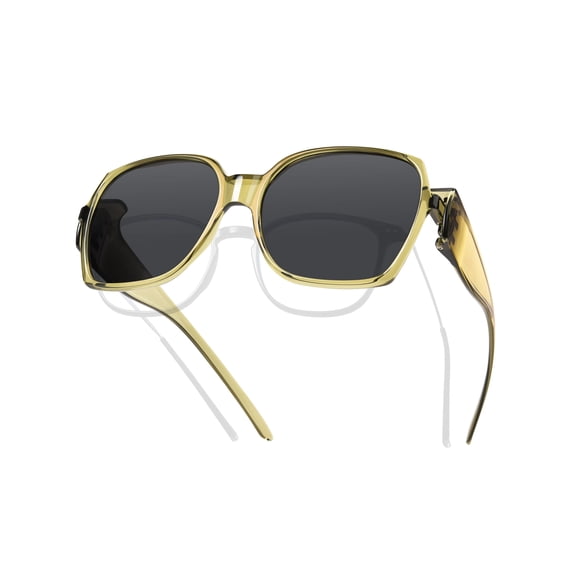 Polarised Fit Over Sunglasses for Women Over Prescription Glasses - Oversized Lightweight 24g UV400, 2-in-1 Wear Over or Alone, Anti-Glare for Driving Beach Golf Outdoor