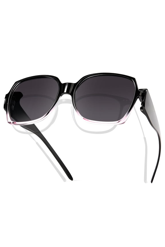 Polarised Fit Over Sunglasses for Women Over Prescription Glasses - Oversized Lightweight 24g UV400, 2-in-1 Wear Over or Alone, Anti-Glare for Driving Beach Golf Outdoor