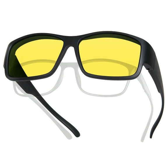 TINHAO Polarized Night Driving Glasses for Men Women Fit Over Glasses, Night Vision Glasses Ultra Lightweight UV400 Protection