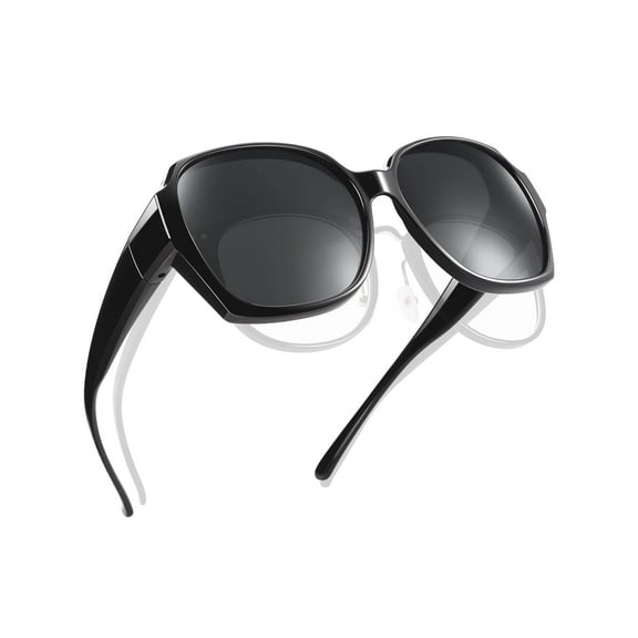 TINHAO Polarized Sunglasses Fit Over Glasses, Oversized Butterfly Sunglasses Over Glasses for Women UV Protection