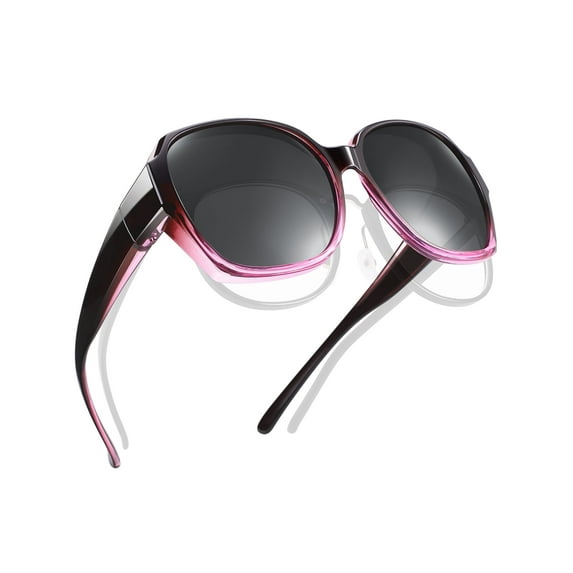 TINHAO Polarized Sunglasses Fit Over Glasses, Oversized Butterfly Sunglasses Over Glasses for Women UV Protection