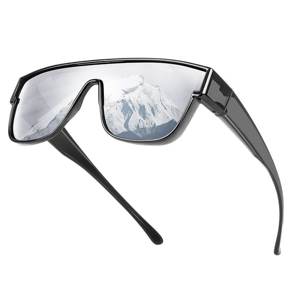 TINHAO Polarized Sunglasses Fit Over Glasses for Men Women Driving Oversized Square Sun Glasses UV400 Protection Shades