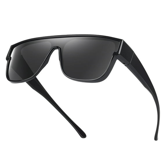 TINHAO Polarized Sunglasses Fit Over Glasses for Men Women Driving Oversized Square Sun Glasses UV400 Protection Shades